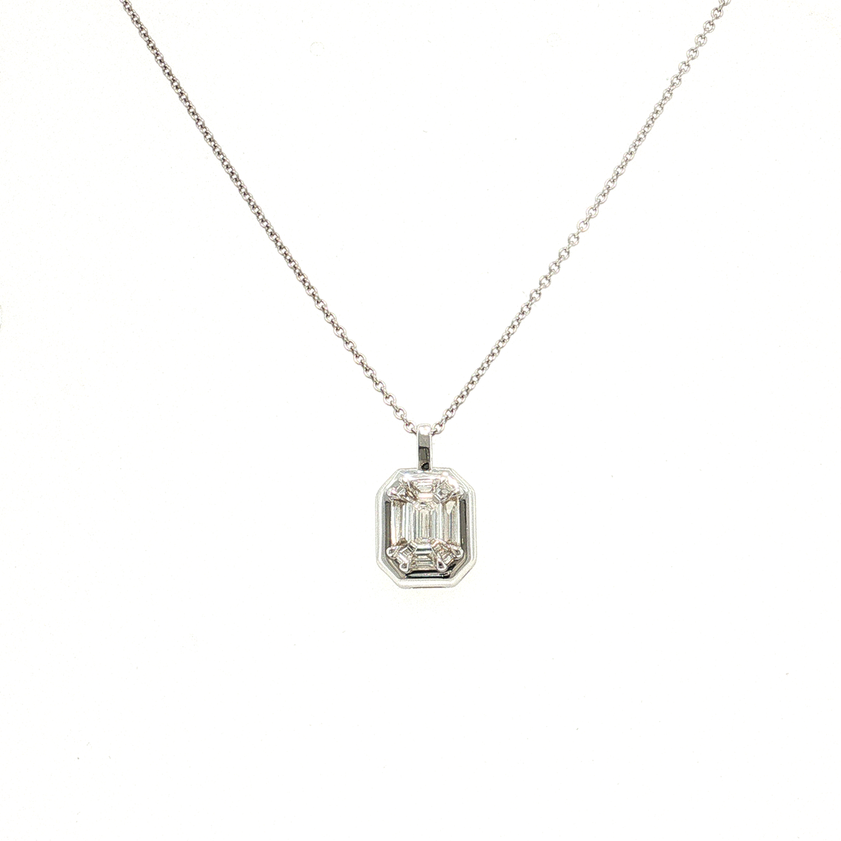 Allie 0.58ct natural diamond illusion necklace in 18k white gold