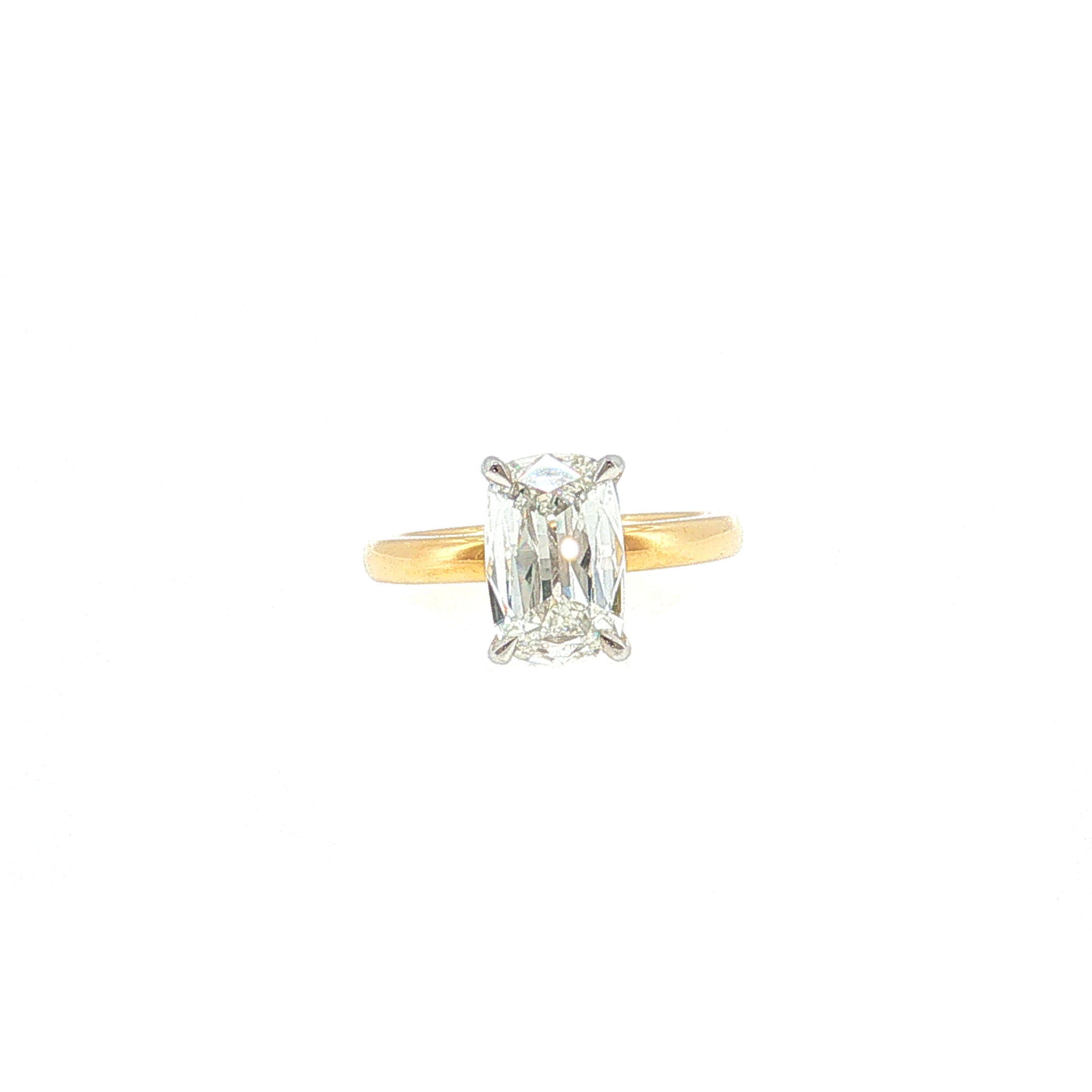 elongated old mine cushion cut engagement ring