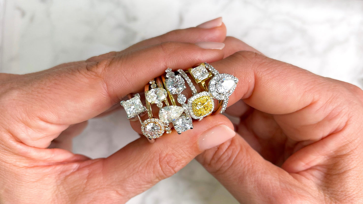 Halo Diamonds diamond solitaire engagement rings under $10,000