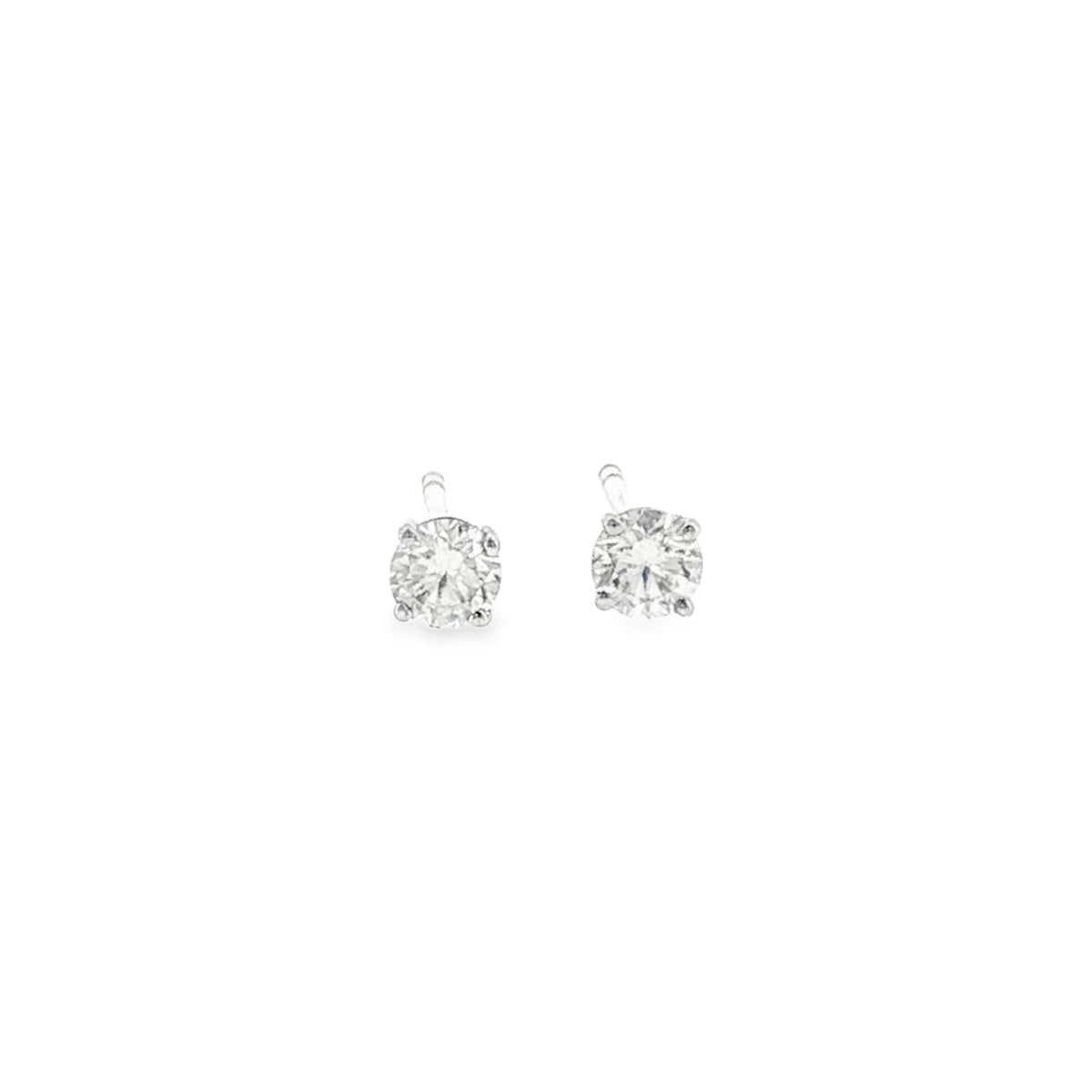Penny 0.332ct natural round brilliant diamond four-prong stud earrings in 18k white gold – product photograph 1