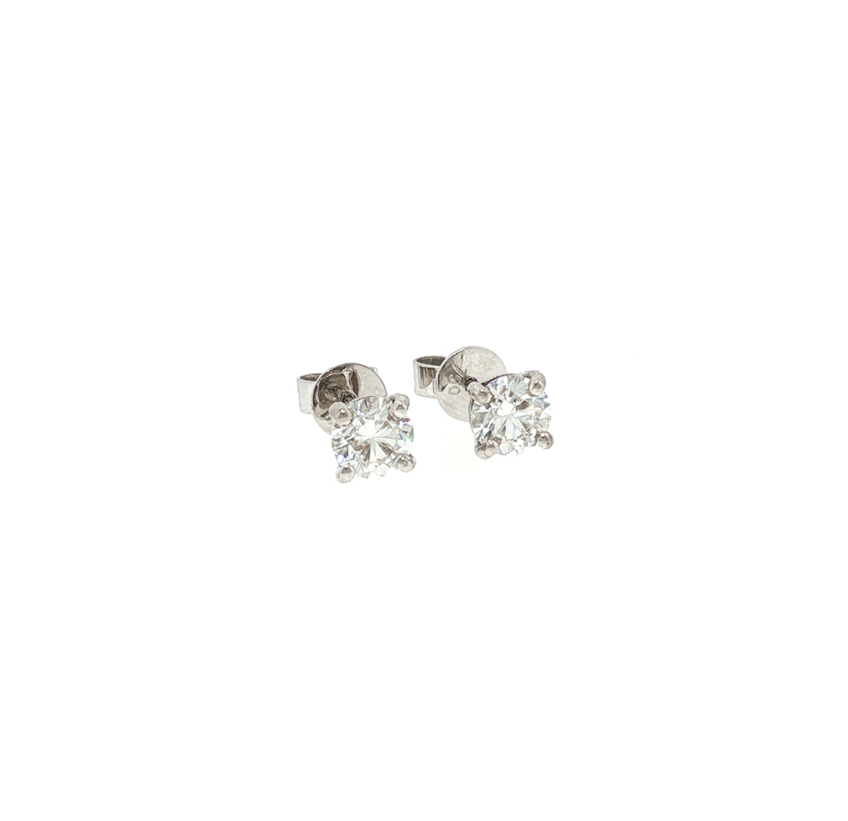 Vanessa 1.00ct total weight GIA-certified diamond stud earrings with butterfly push-backs – image 3