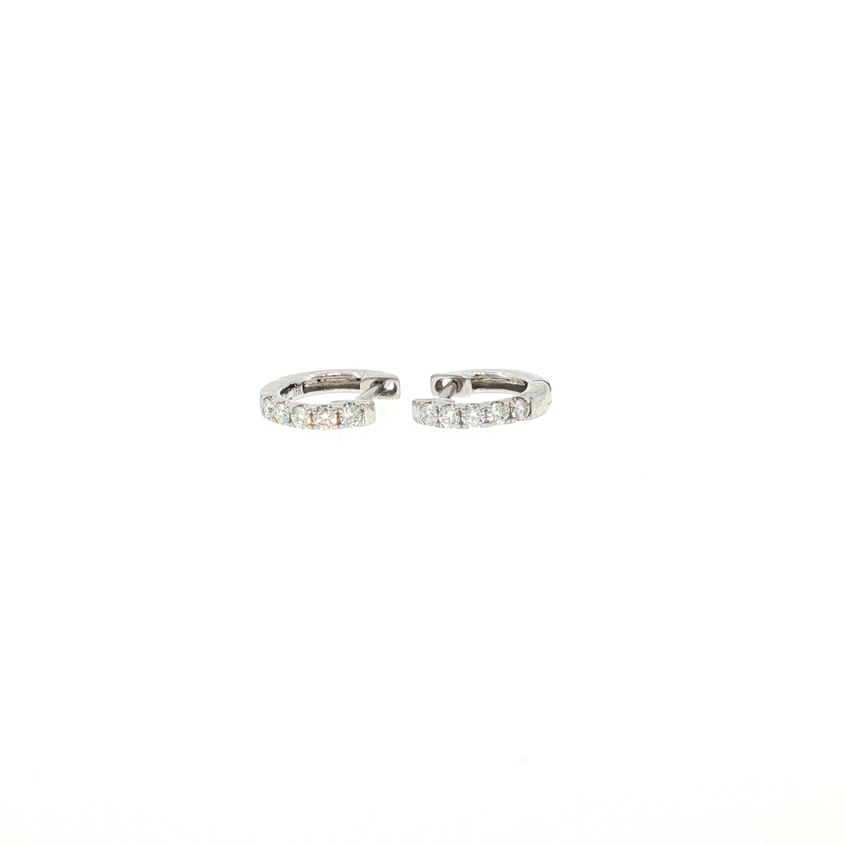 Sophie petite 0.226ct natural diamond huggie earrings in 18k white gold – product photograph 1