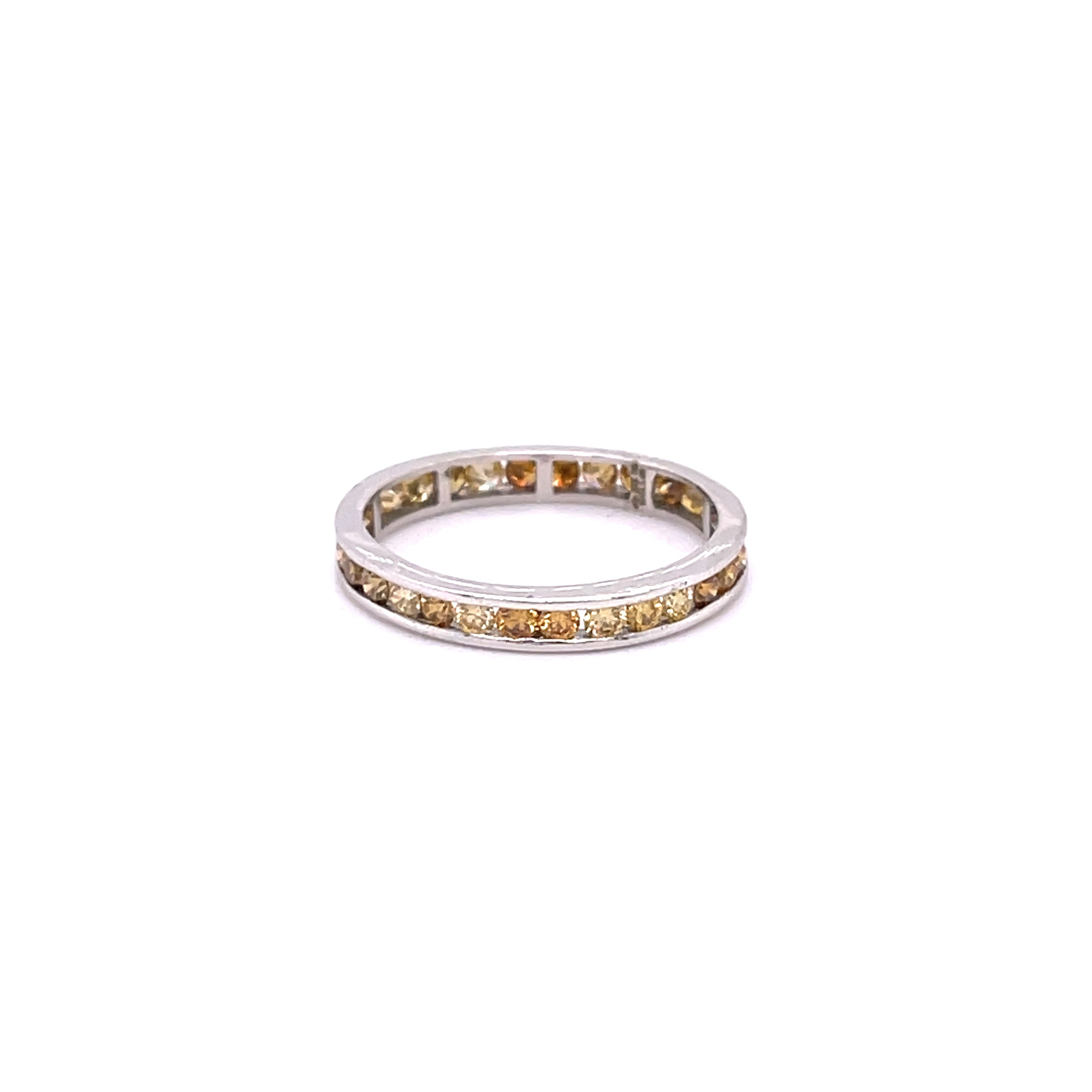 Fancy Orange Diamond Eternity Band