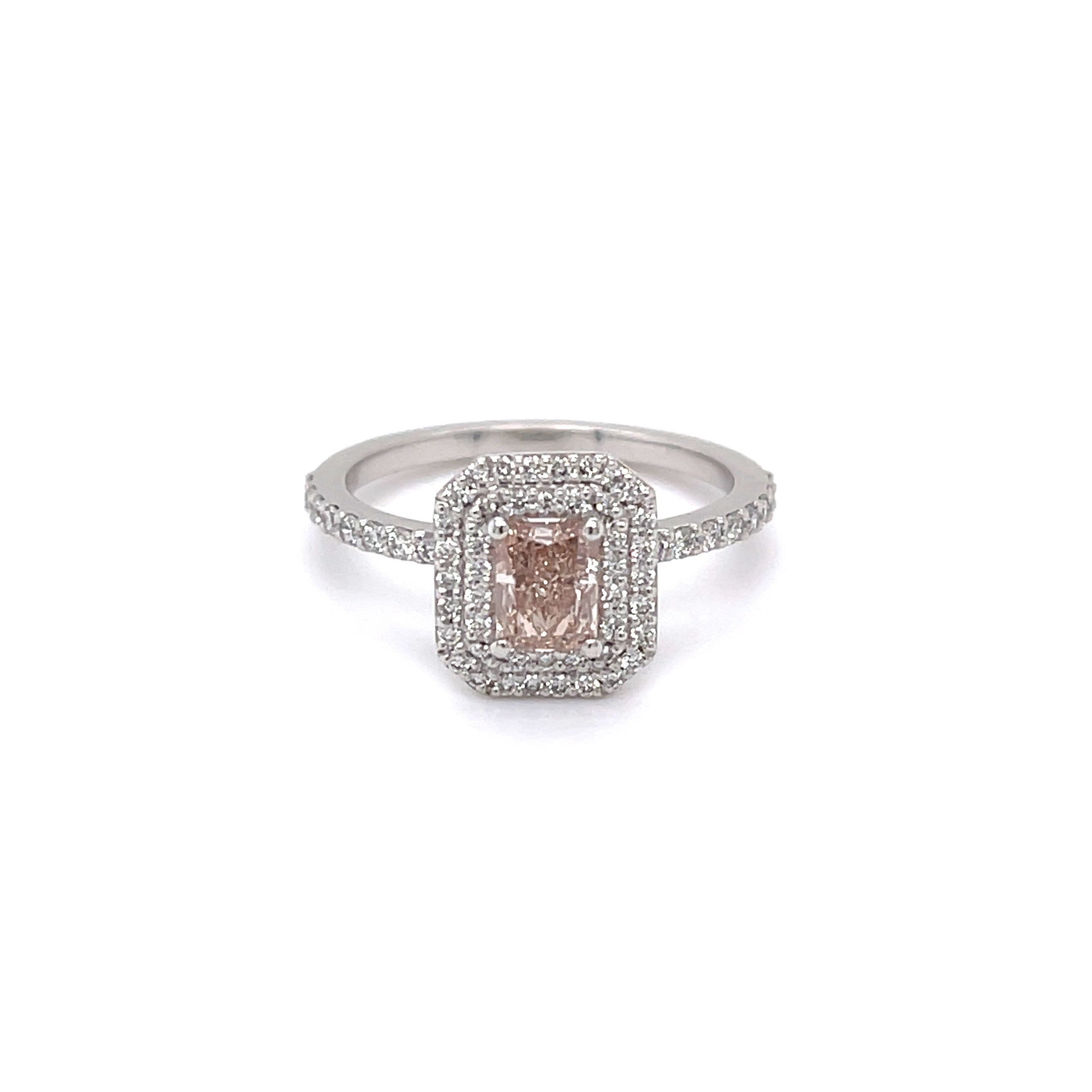 0.71CT FANCY PINK DIAMOND ENGAGEMENT RING