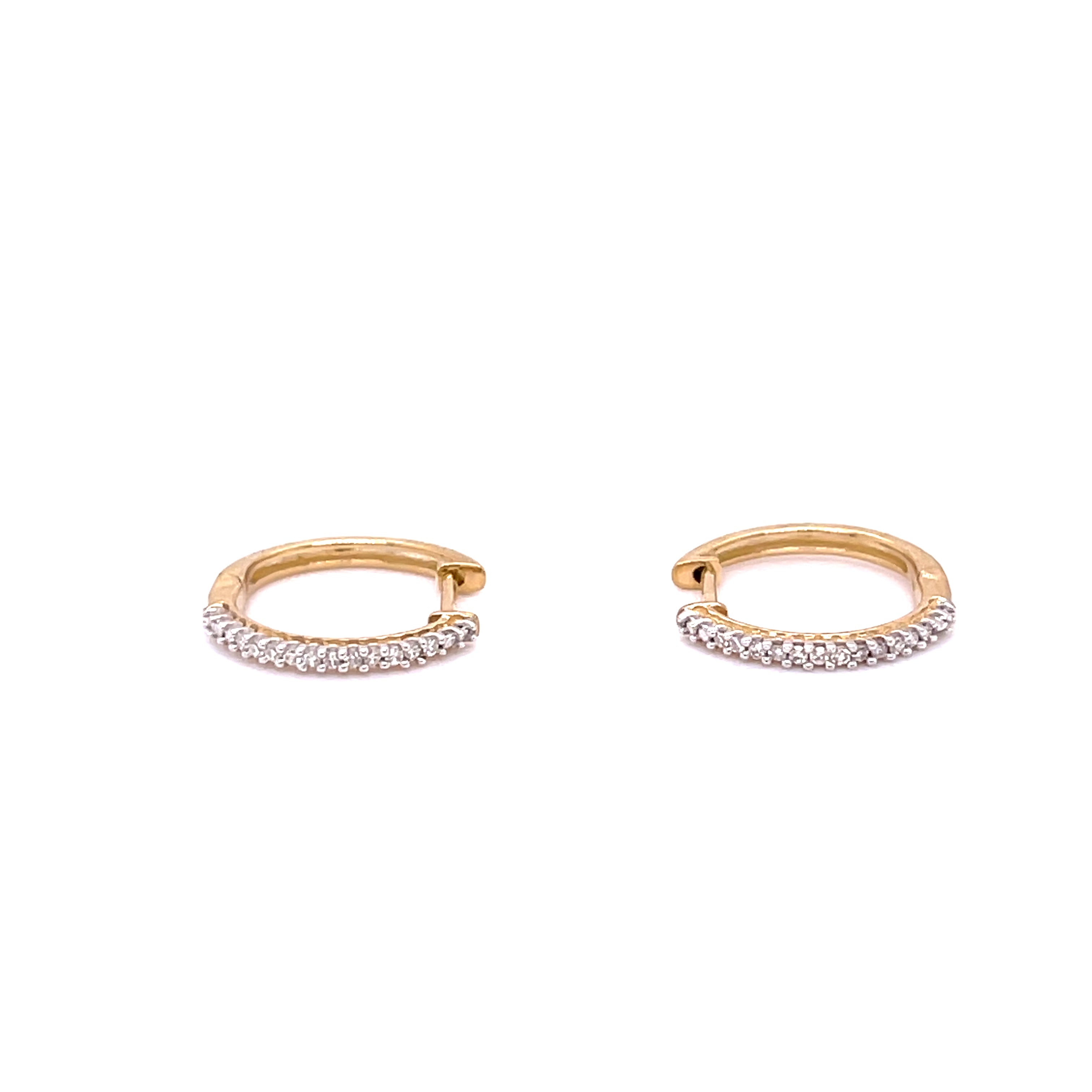 Yellow Gold Diamond Hoop Earrings
