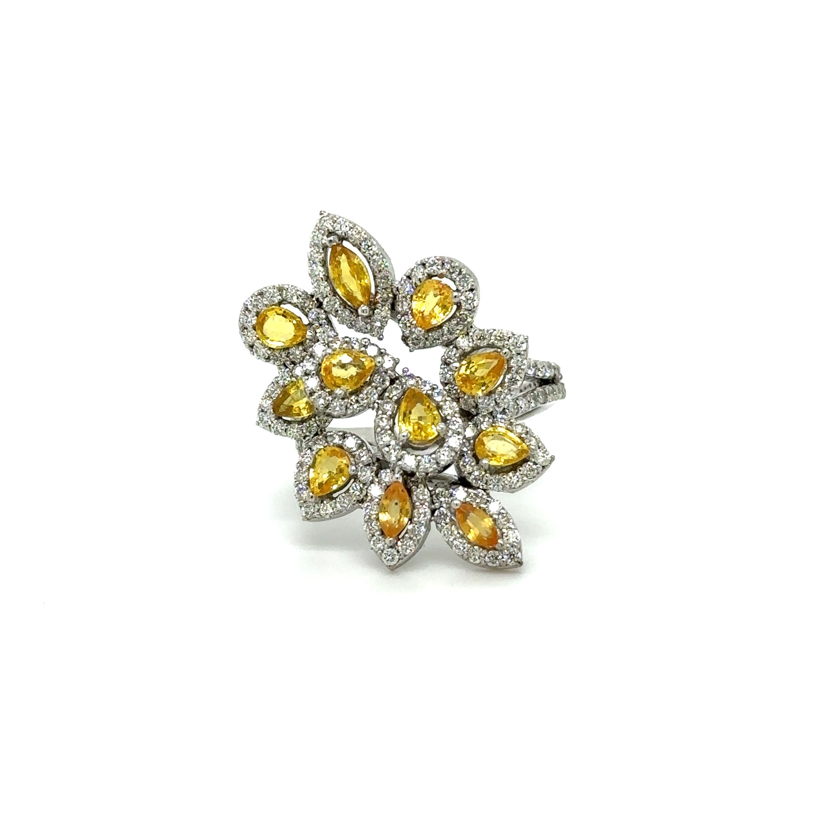 SAPPHIRE FLOWER COCKTAIL RING