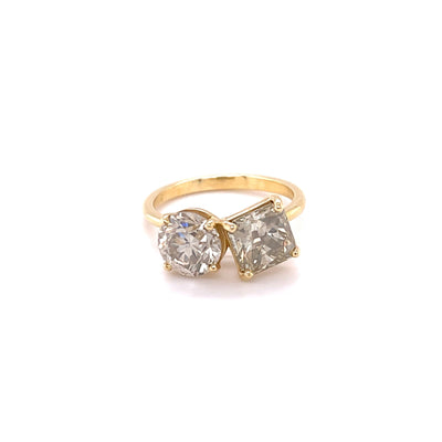 3.58ct Champagne Diamond Toi et Moi Engagement Ring