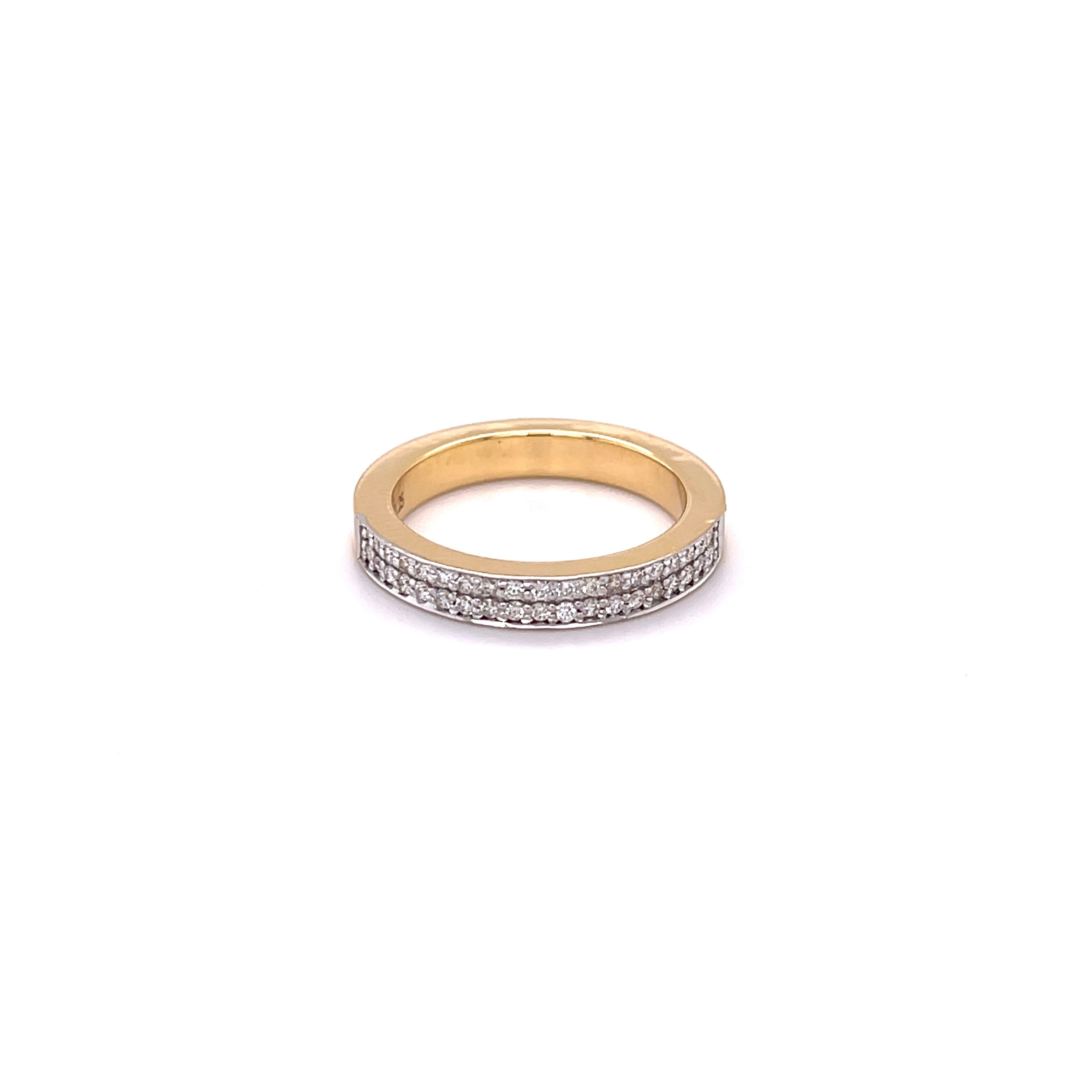 Twin Row Diamond Wedding Band