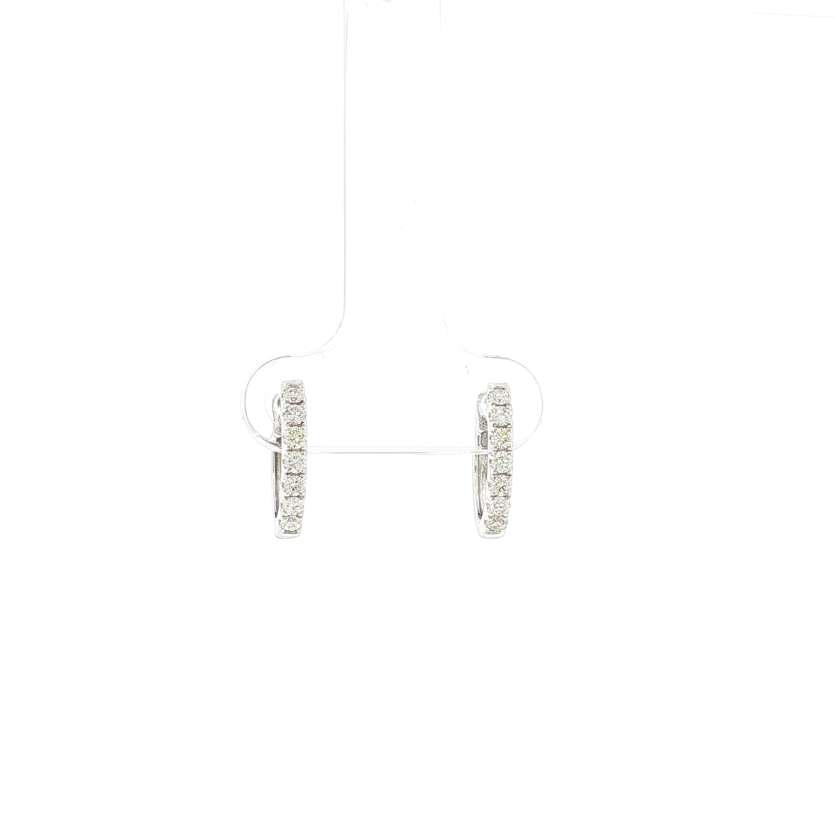 Maddie natural diamond huggie earrings in 18k white gold