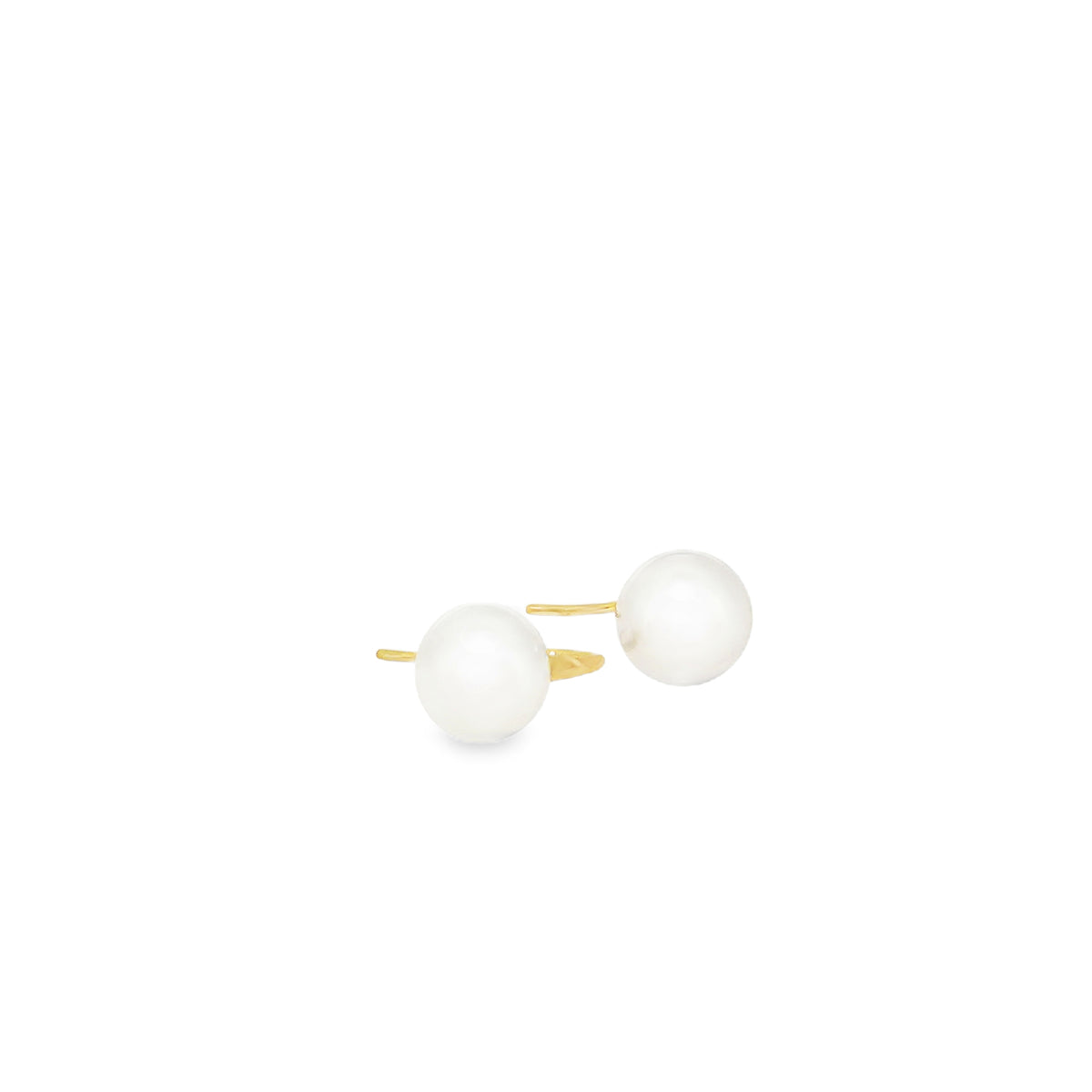 Arielle oval South Sea pearl drop earrings with 18k yellow gold hooks – photograph 3