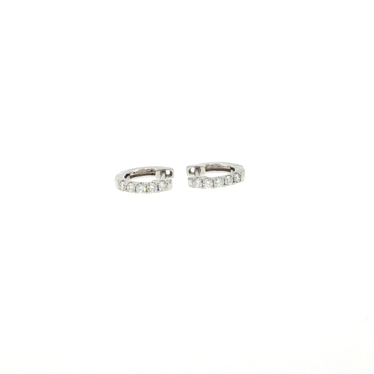 Sophie 18k white gold petite huggie earrings with F–G VS–SI natural diamonds – photograph 3