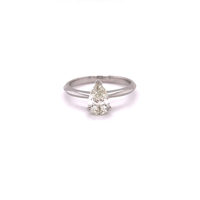 1.01ct Pear Cut Diamond Solitaire Engagement Ring