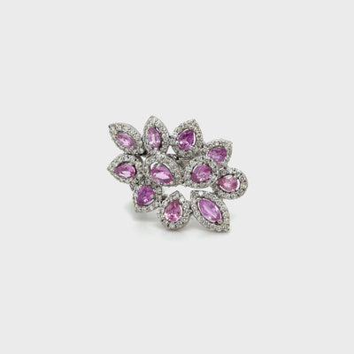 SAPPHIRE FLOWER COCKTAIL RING