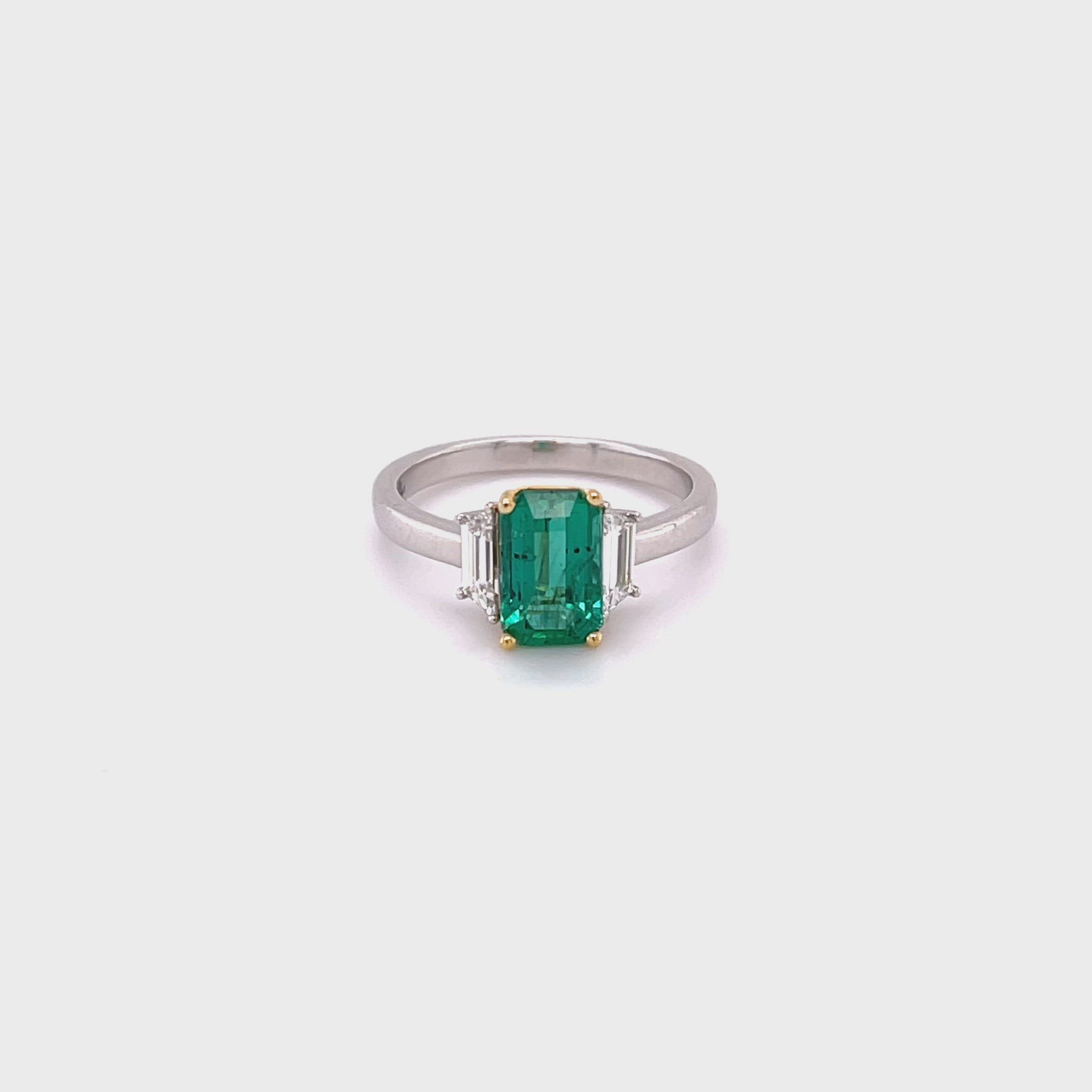 Emerald and diamond ring.