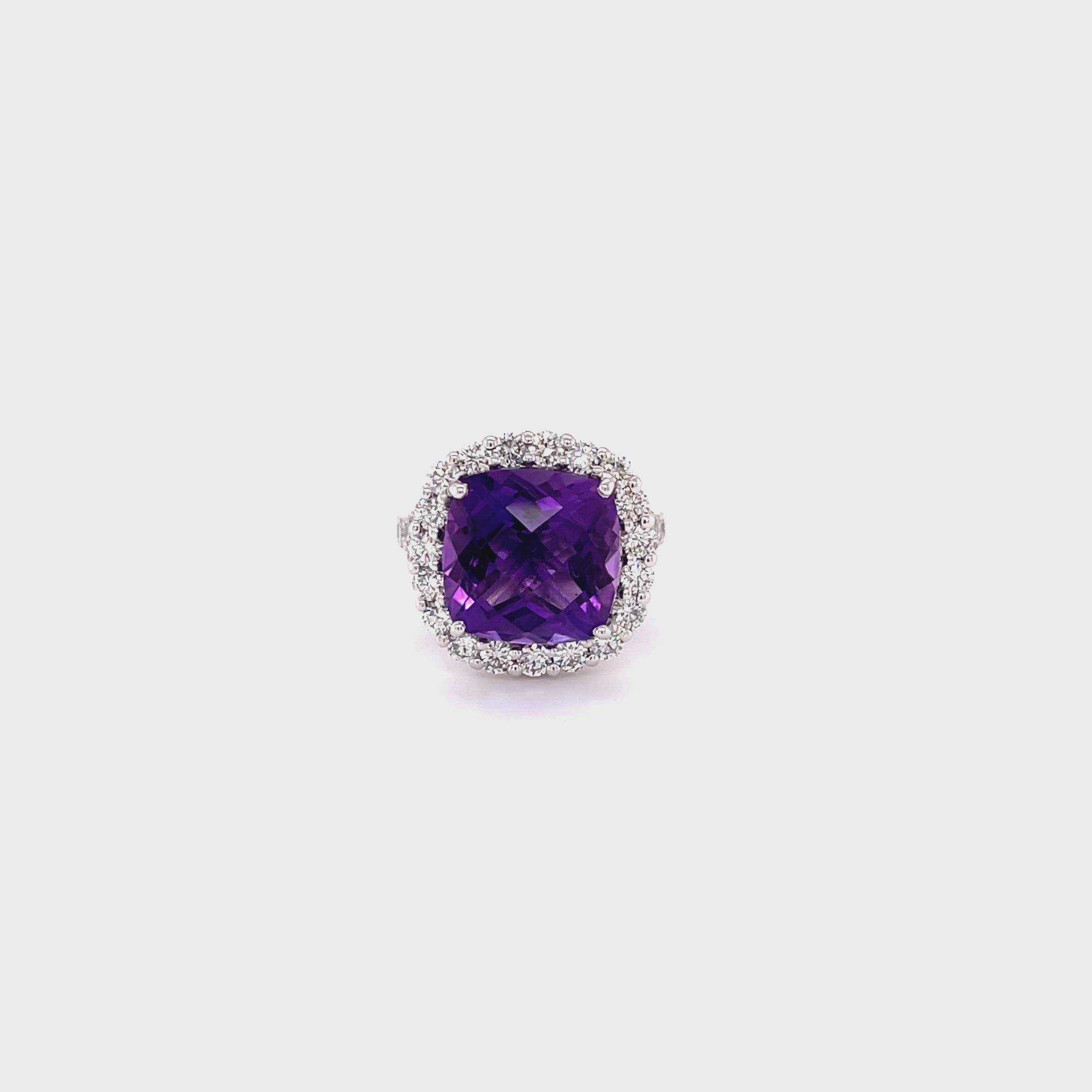 7.32ct amethyst and diamond dress ring
