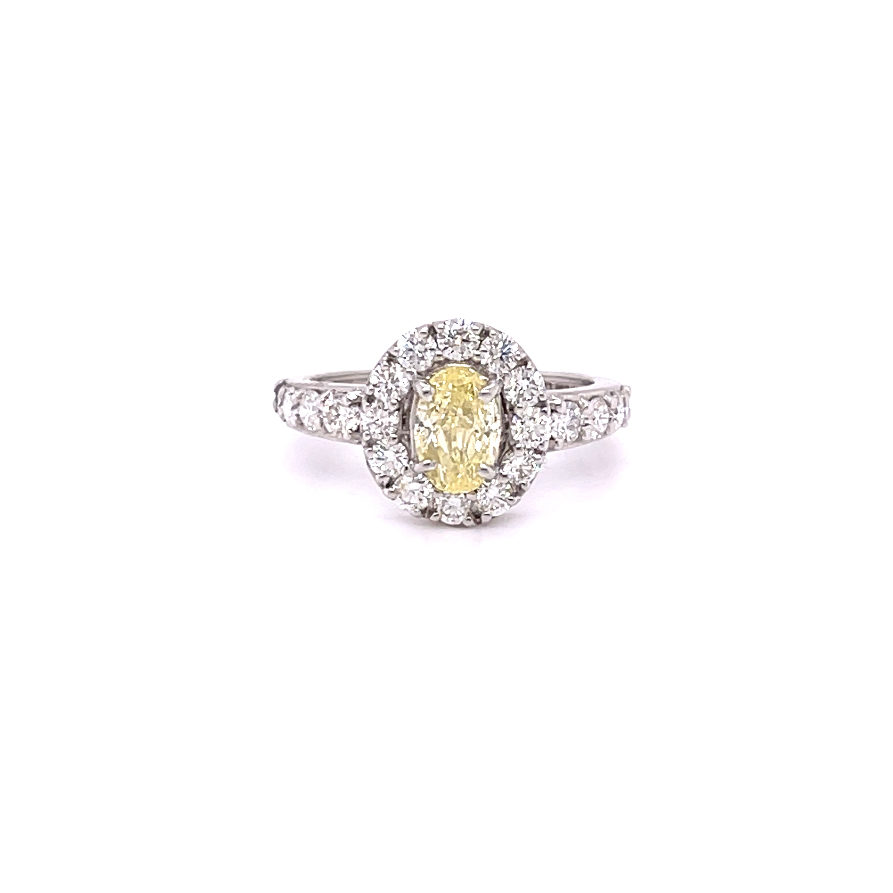 1.01CT FANCY YELLOW OVAL DIAMOND