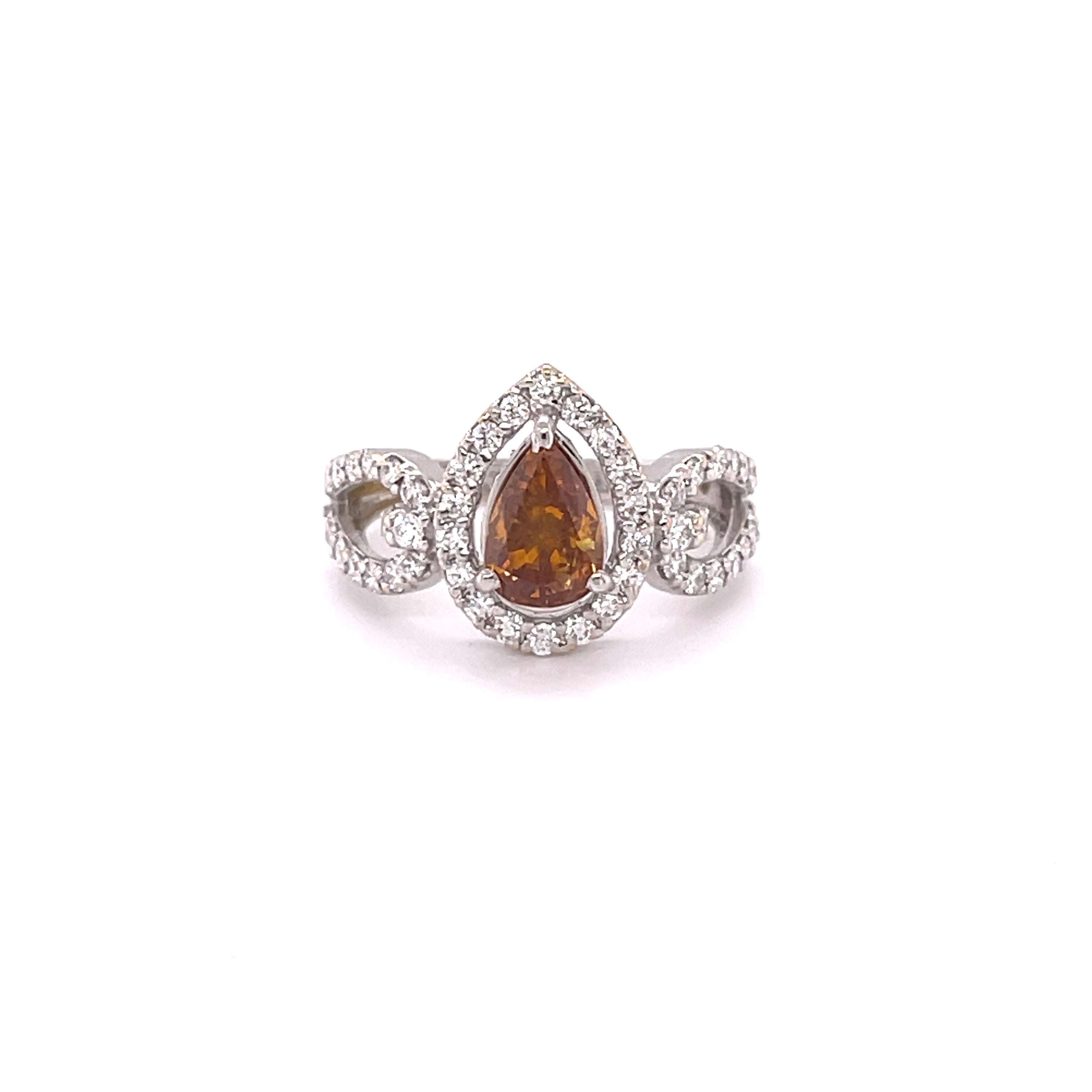 1.15CT FANCY ORANGE PEAR DIAMOND