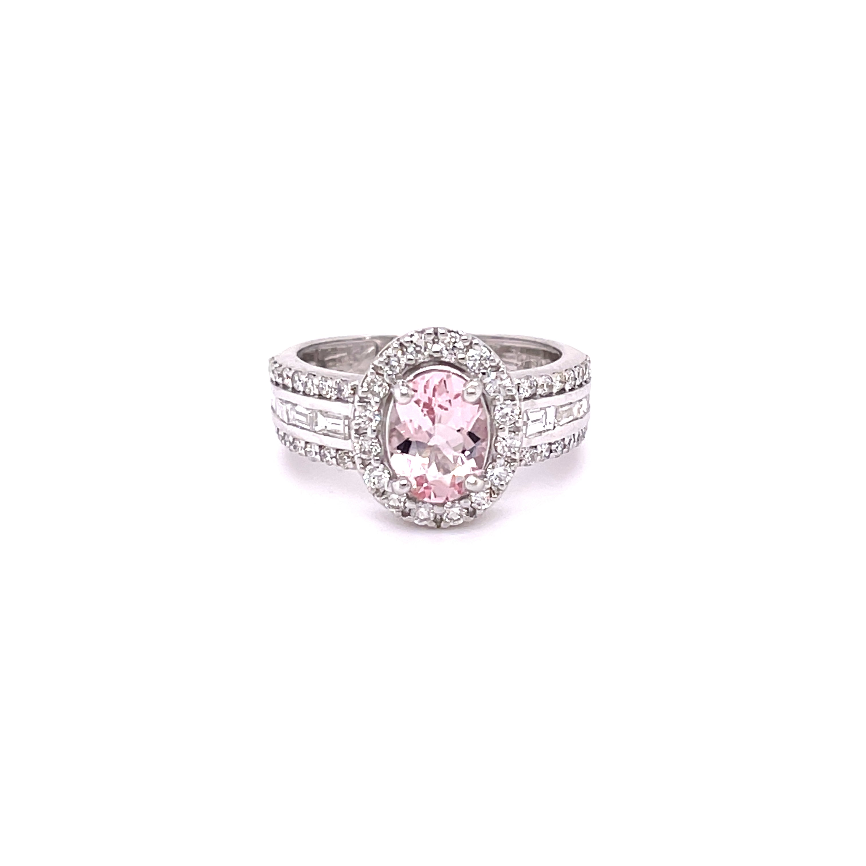 1.00CT MORGANITE & DIAMOND DRESS RING