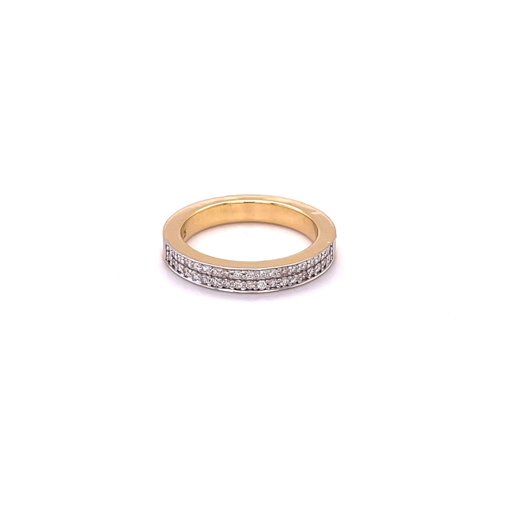 Twin Row Diamond Wedding Band