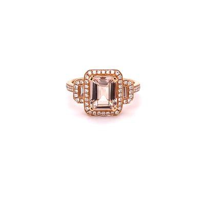 Art Deco Inspired Morganite Dress Ring