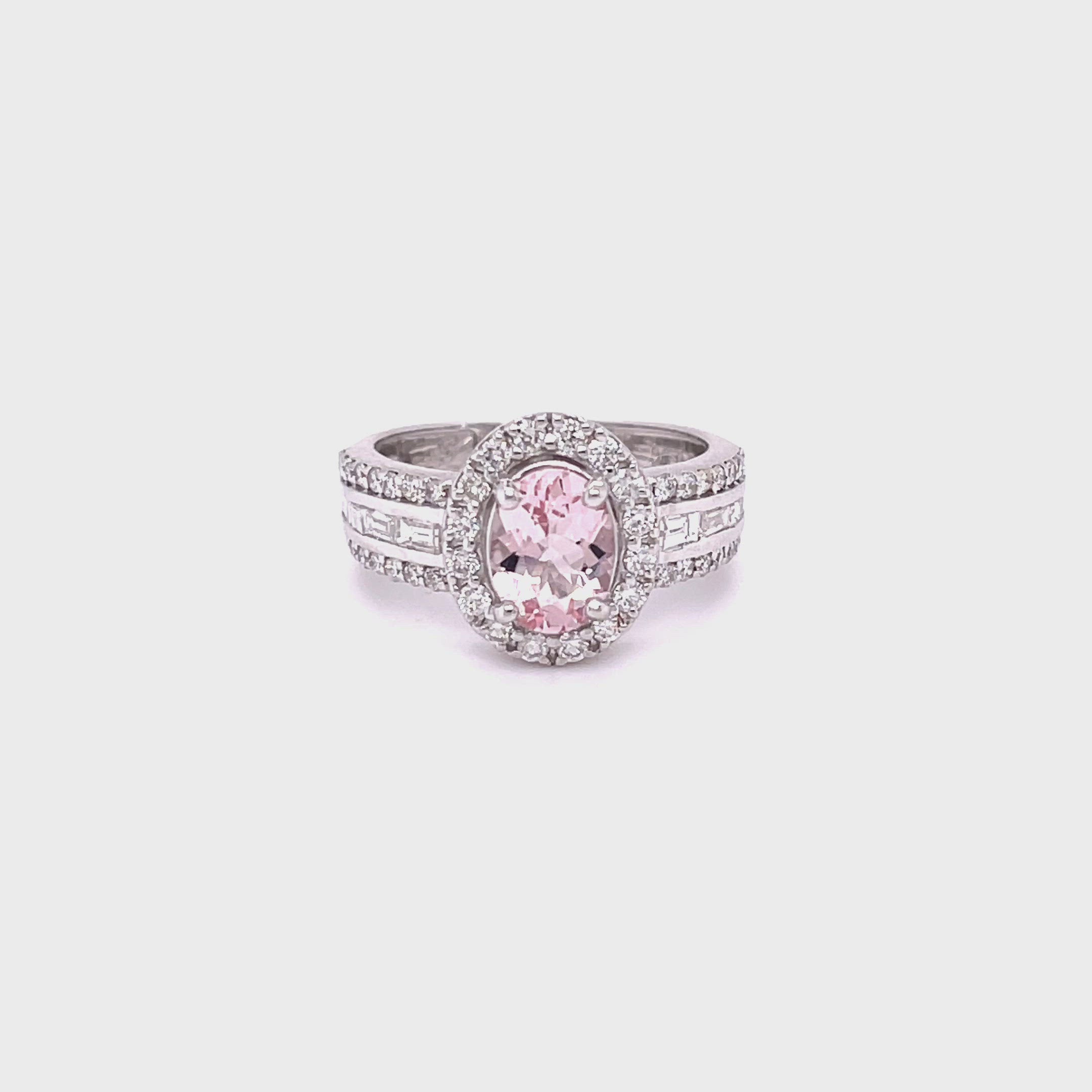 1.00CT MORGANITE & DIAMOND DRESS RING