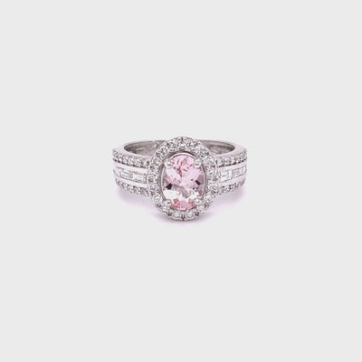 1.00CT MORGANITE & DIAMOND DRESS RING