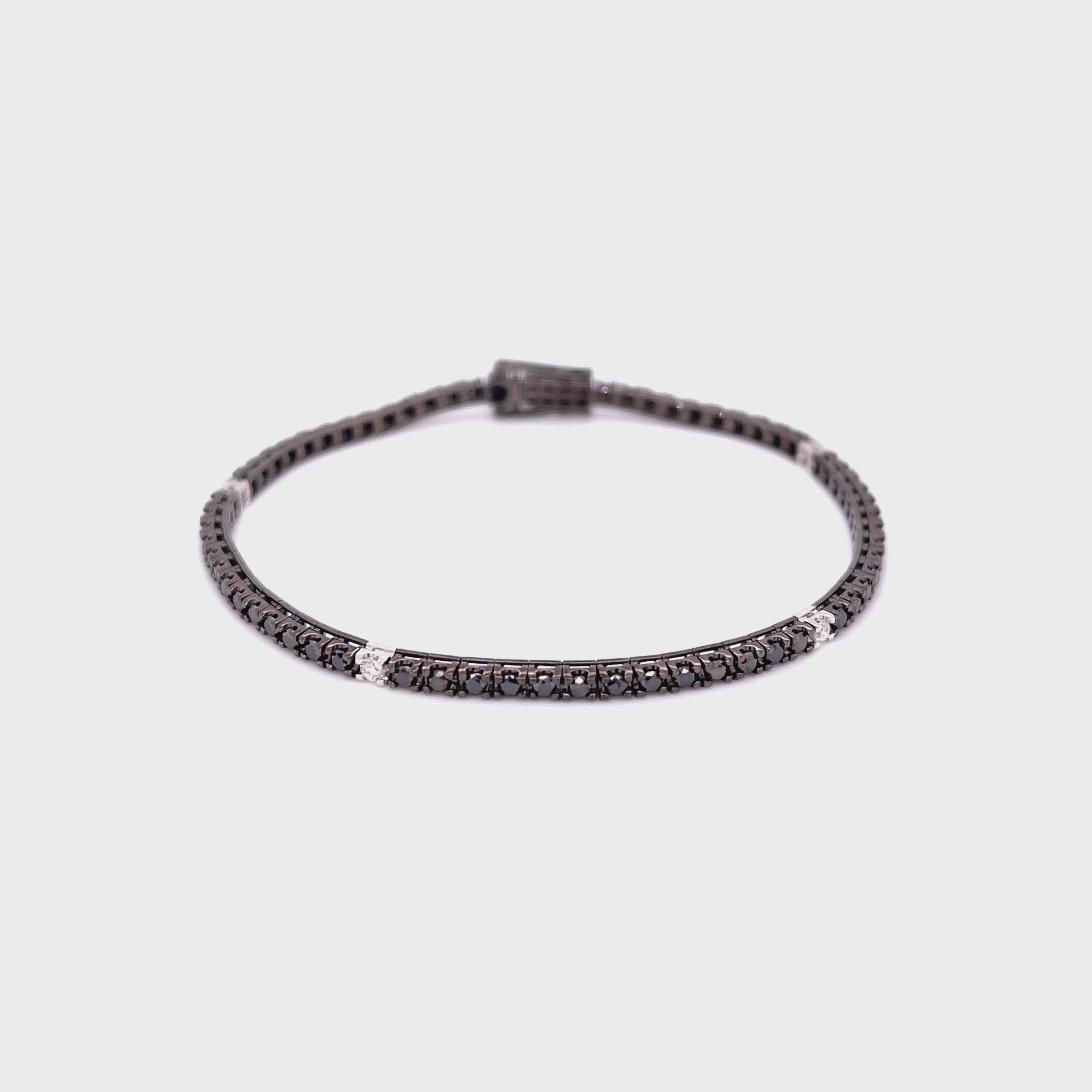 3.06CT BLACK & WHITE DIAMOND TENNIS BRACELET