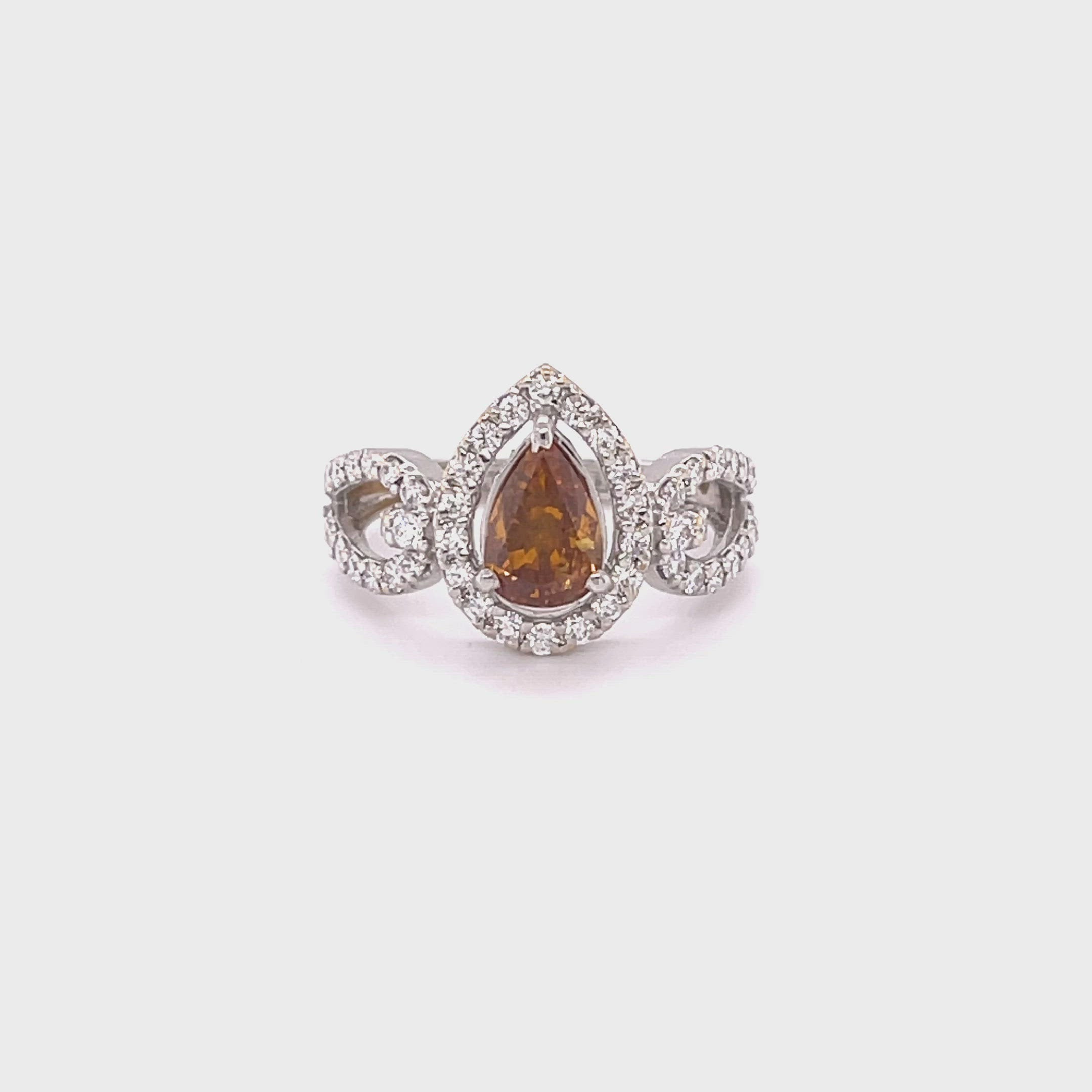 1.15CT FANCY ORANGE PEAR DIAMOND