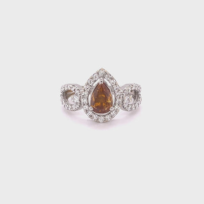 1.15CT FANCY ORANGE PEAR DIAMOND