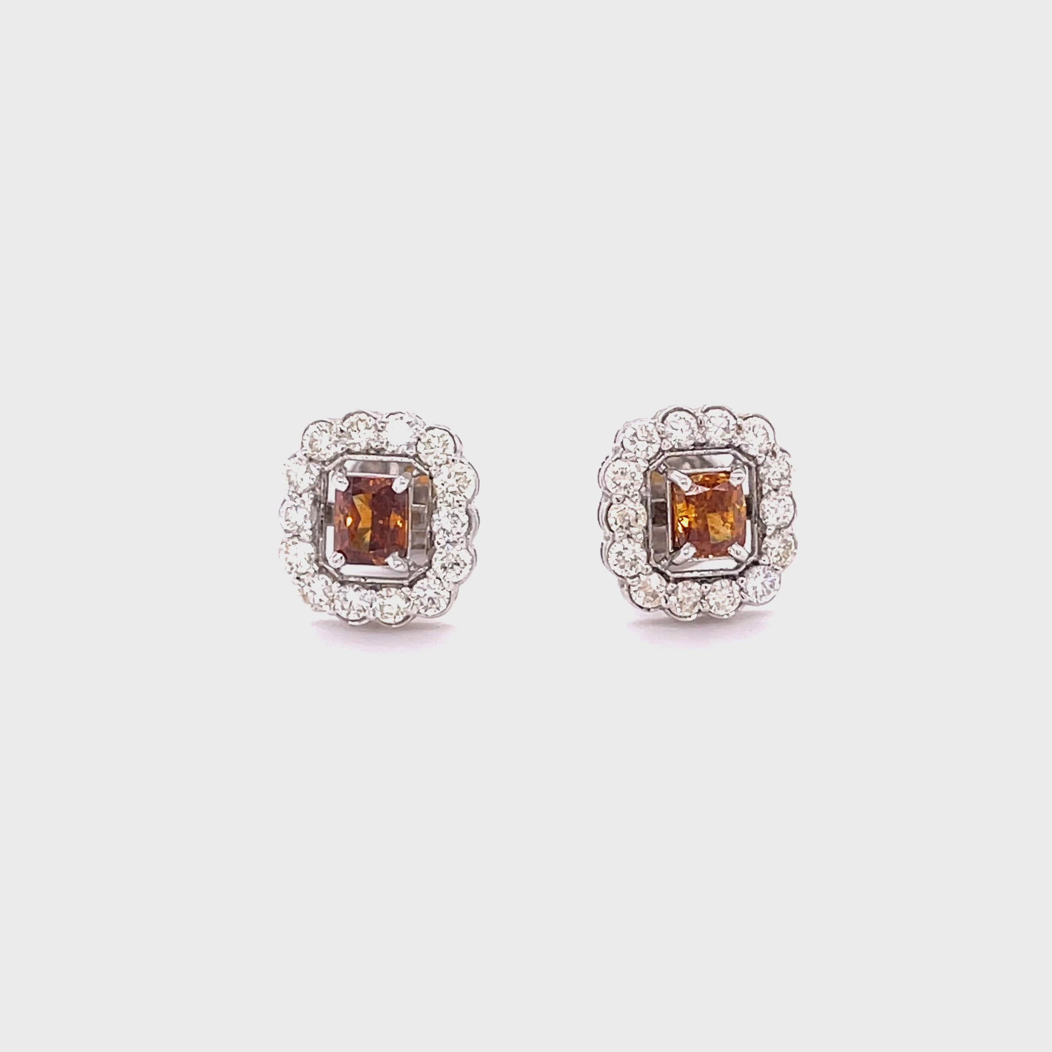 Fancy Orange Diamond Earrings