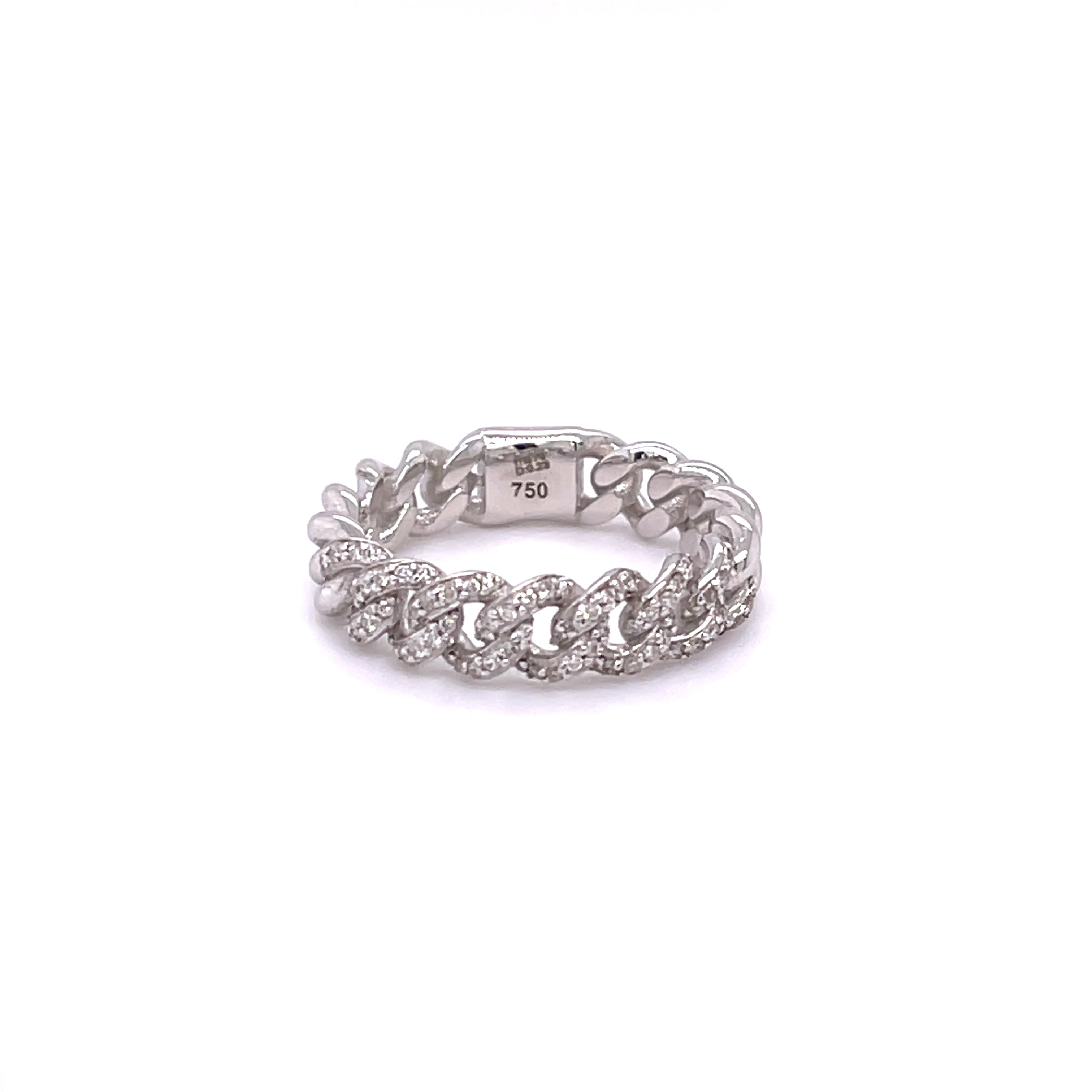 0.23CT CUBAN CHAIN DIAMOND RING