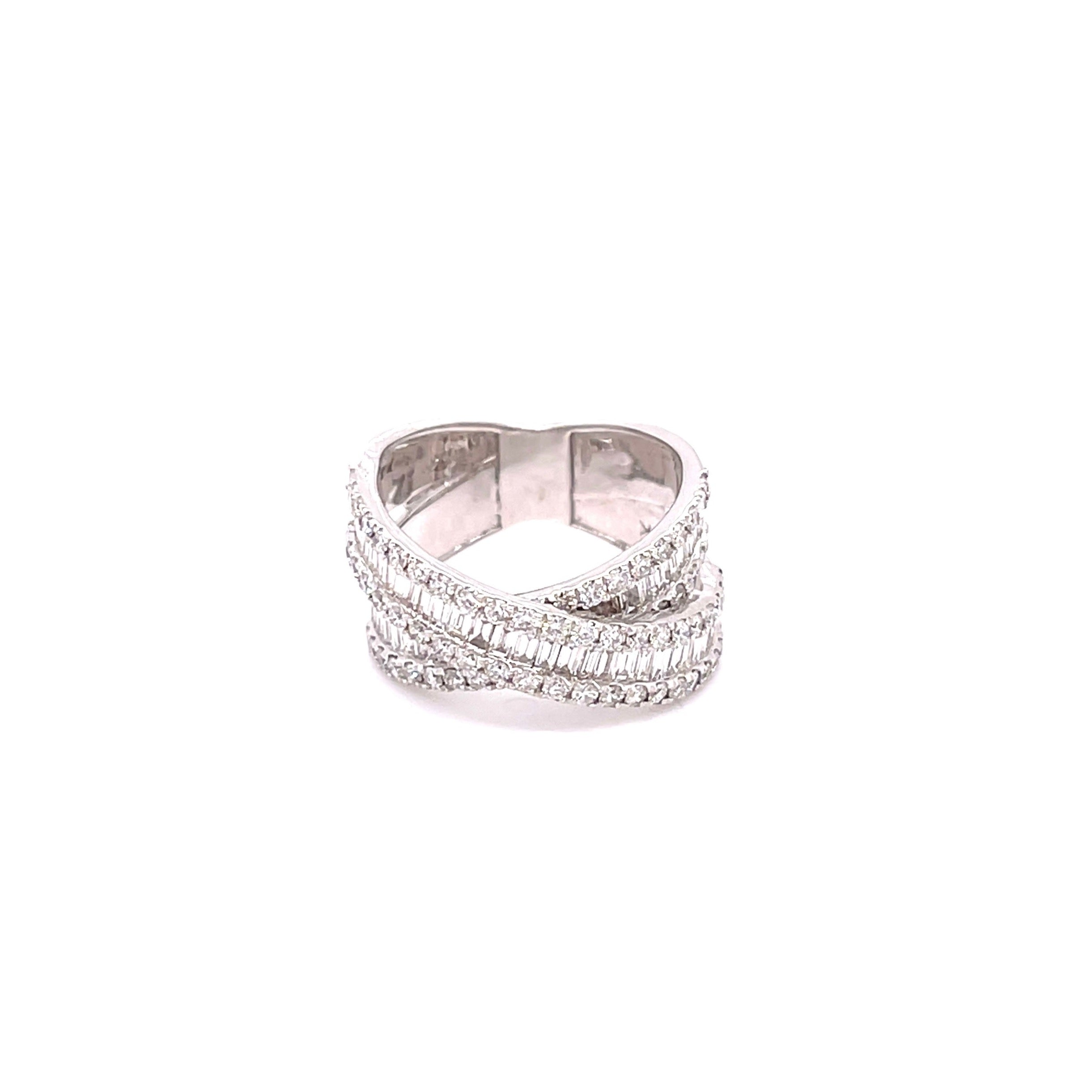 DIAMOND X CROSSOVER RING