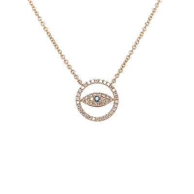 Mati Blue Diamond Evil Eye Necklace | Halo Diamonds