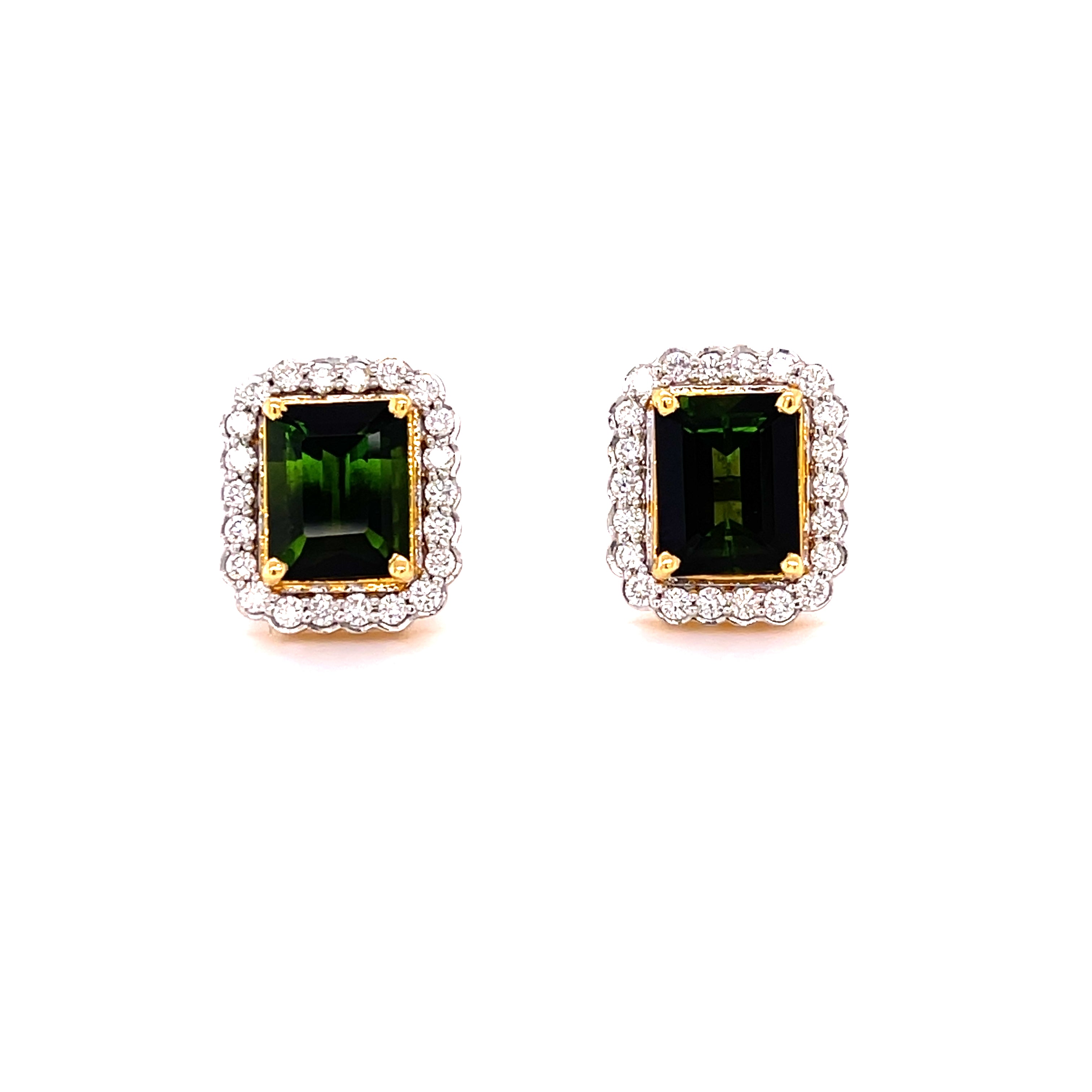 Tourmaline & Diamond Earrings