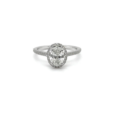 1 carat oval cut engagement ring with halo