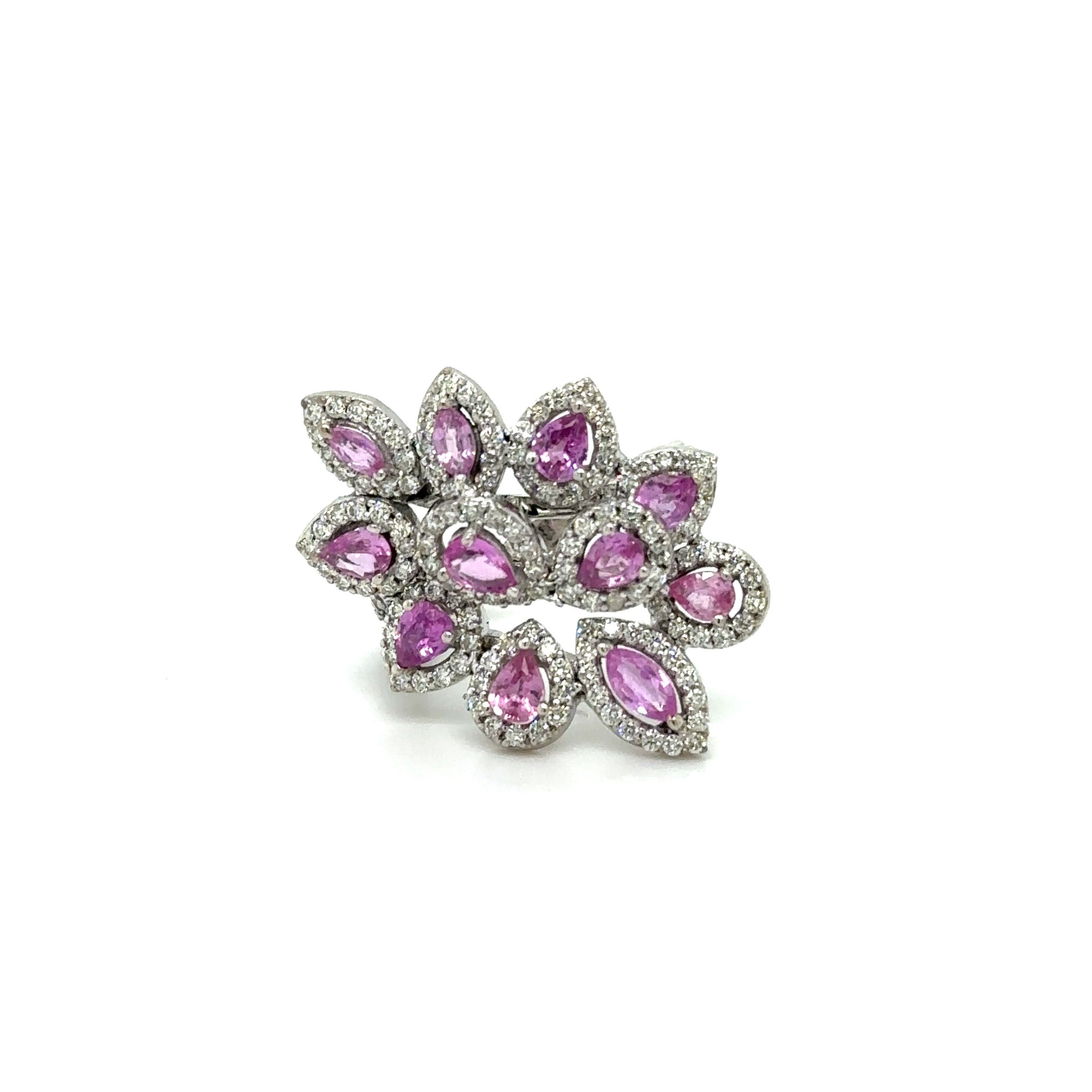 SAPPHIRE FLOWER COCKTAIL RING