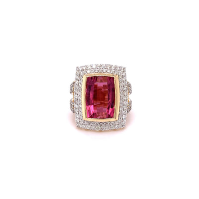 Pink Tourmaline & Diamond Dress Ring