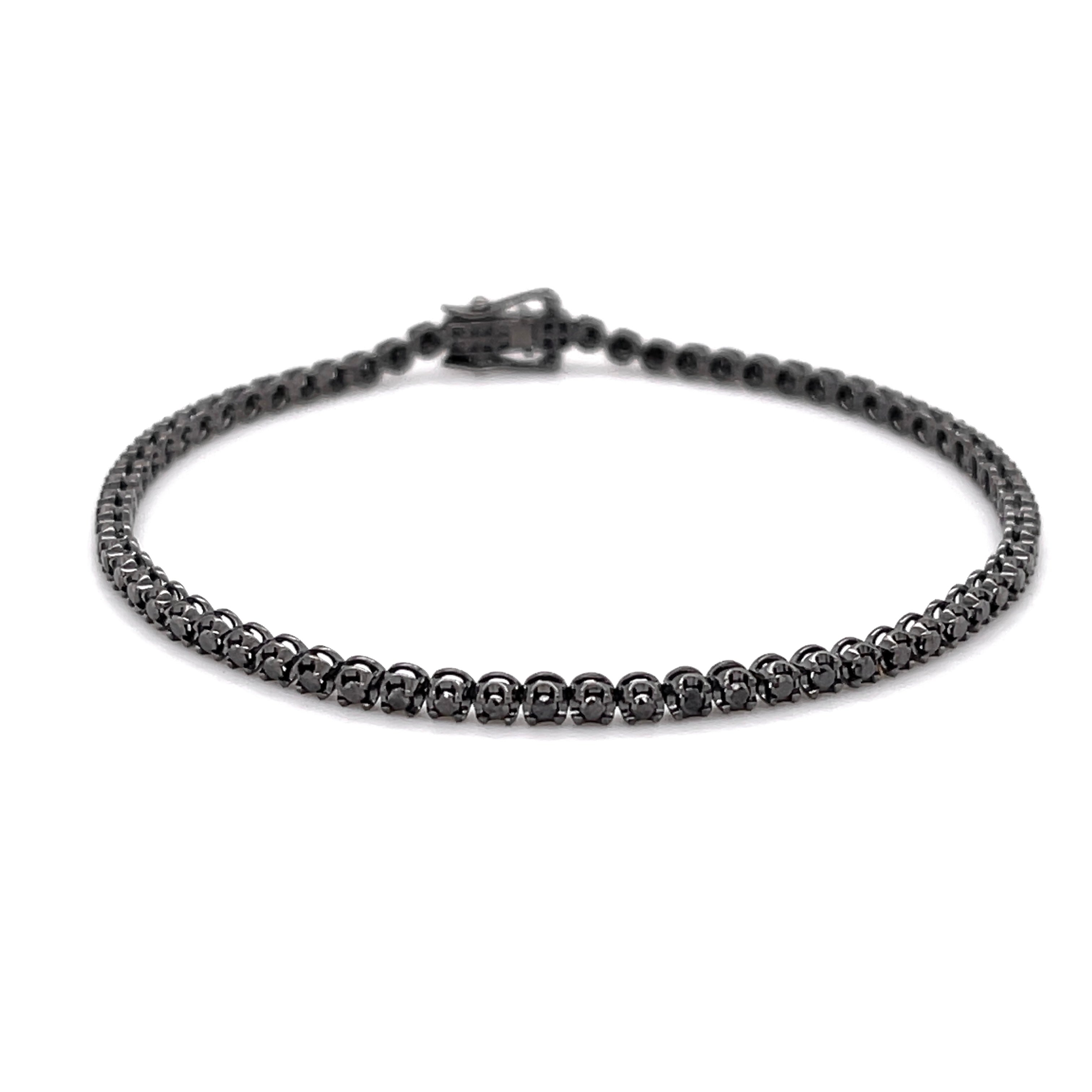 1.00CT BLACK DIAMOND TENNIS BRACELET