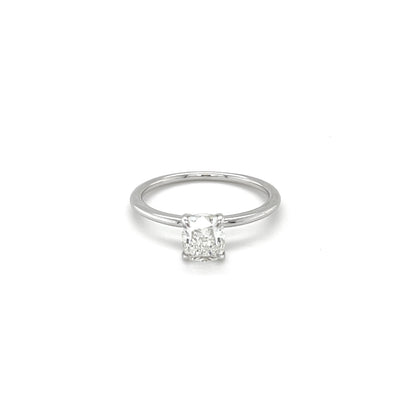 Cushion cut solitaire diamond engagement ring