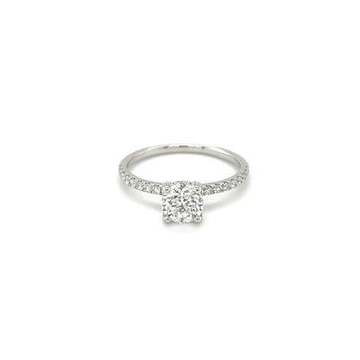 0.90CT ROUND BRILLIANT DIAMOND engagement ring with hidden halo