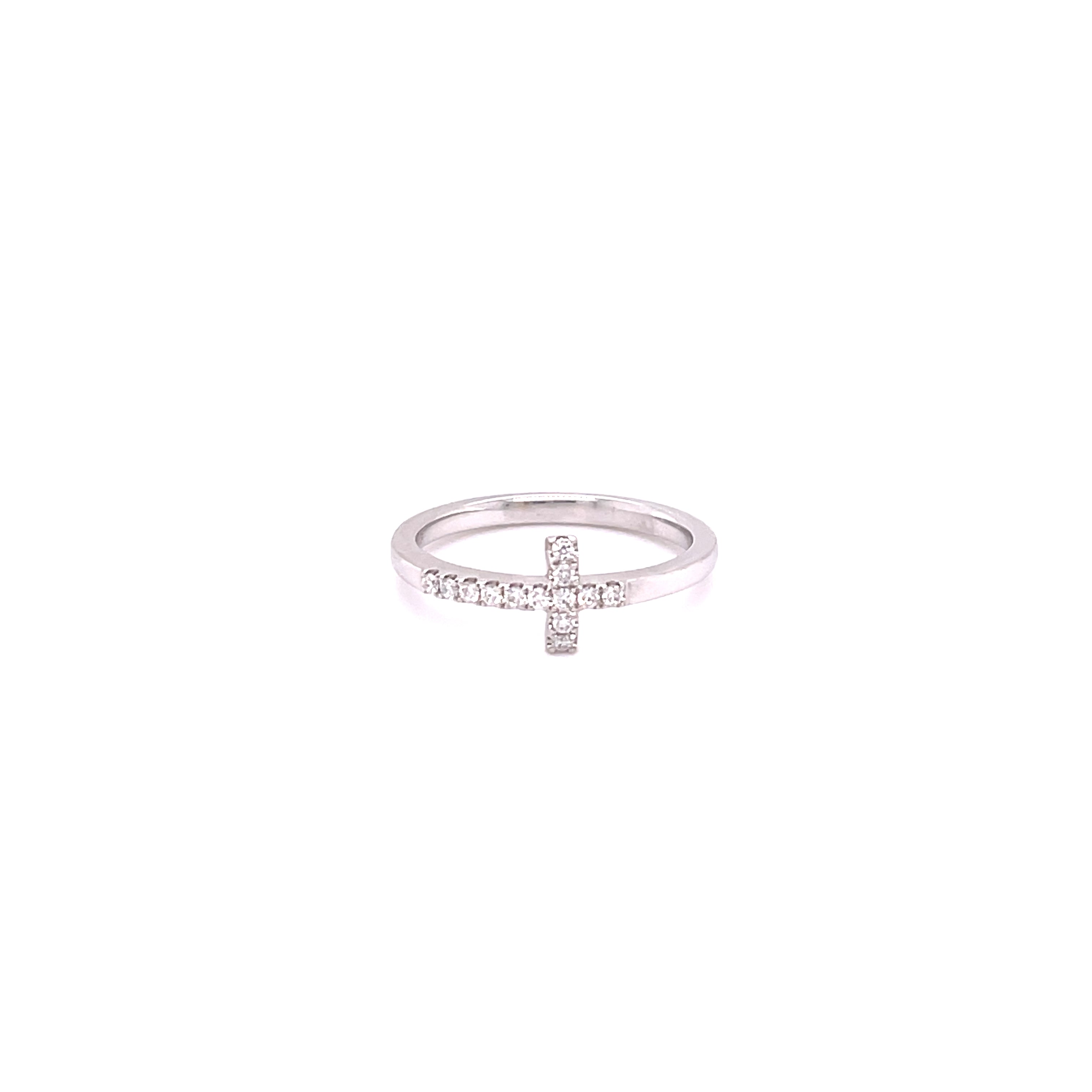 0.13CT DIAMOND CROSS RING