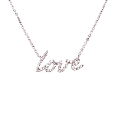 Cursive Diamond 'LOVE' Necklace