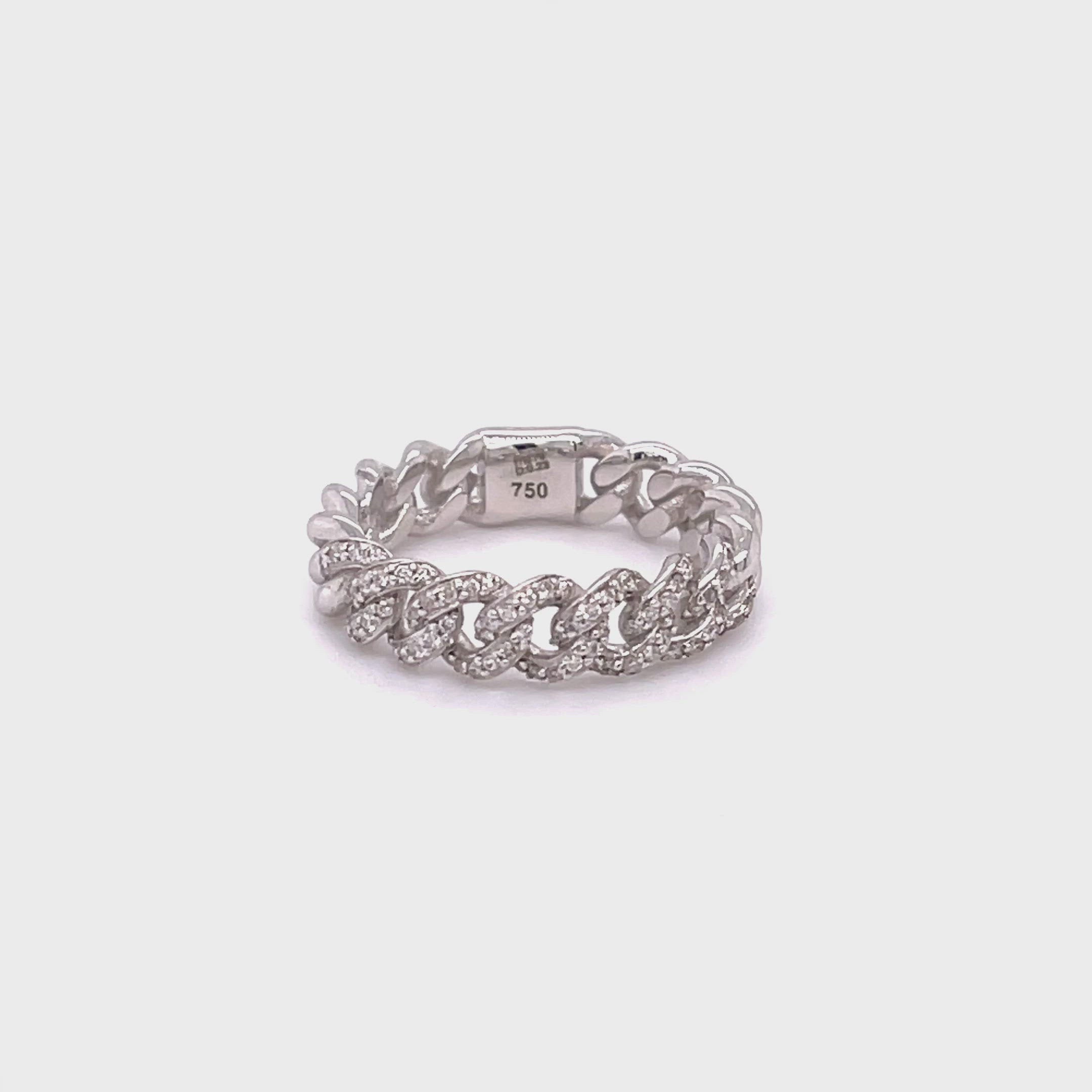 0.23CT CUBAN CHAIN DIAMOND RING