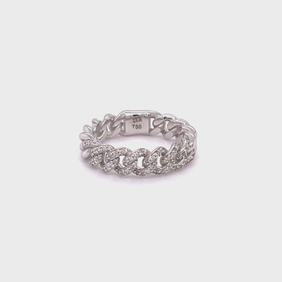 0.23CT CUBAN CHAIN DIAMOND RING