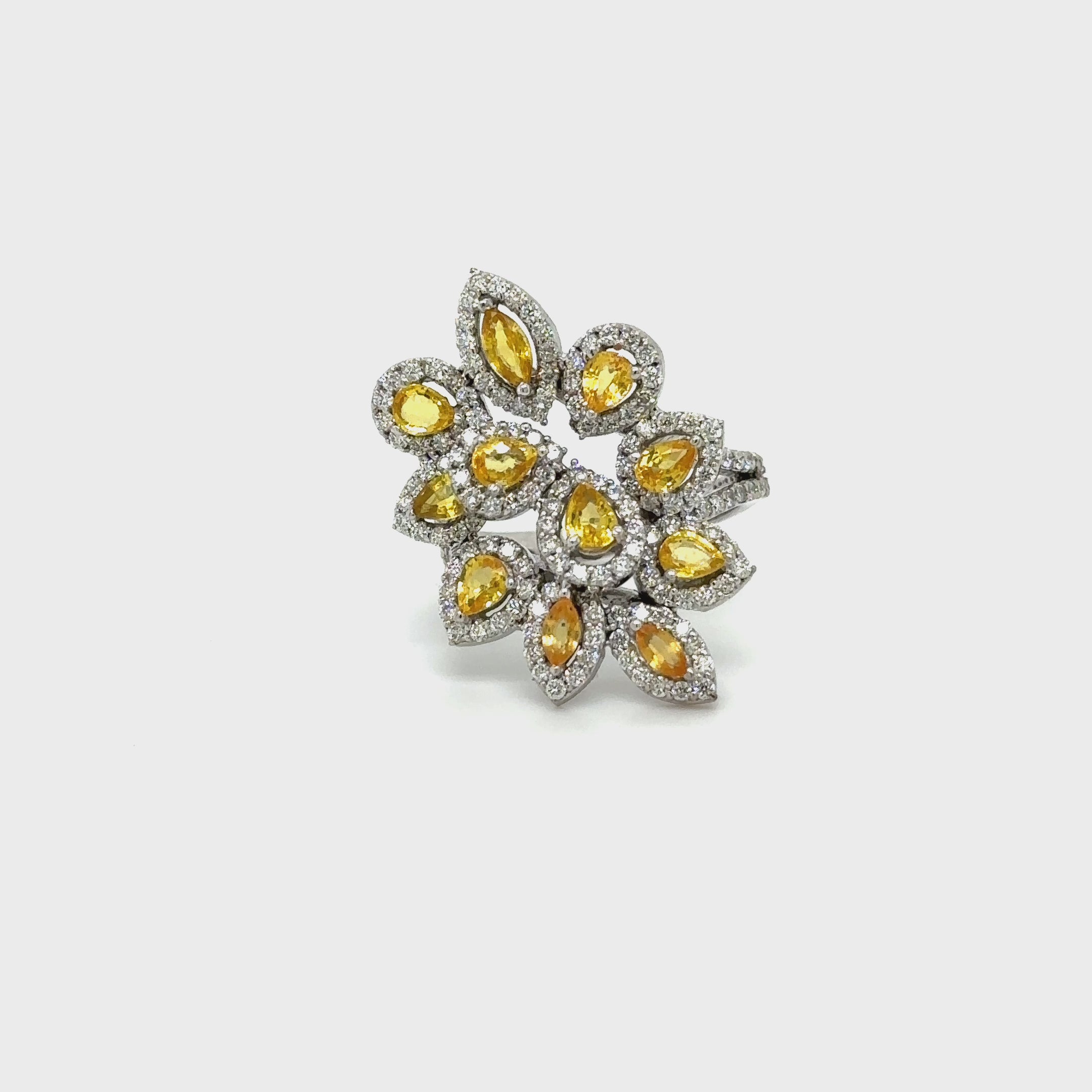 SAPPHIRE FLOWER COCKTAIL RING