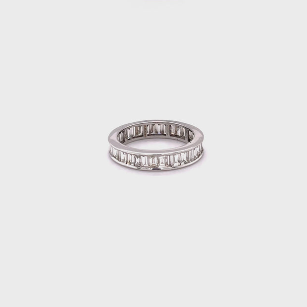 Platinum baguette diamond store eternity ring