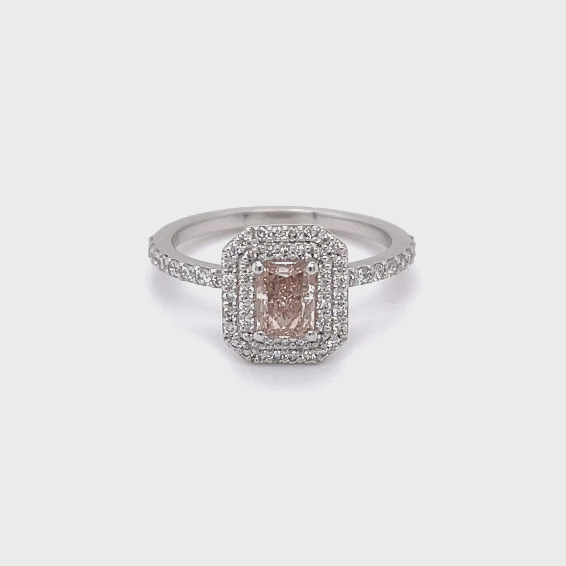 0.71CT FANCY PINK DIAMOND ENGAGEMENT RING