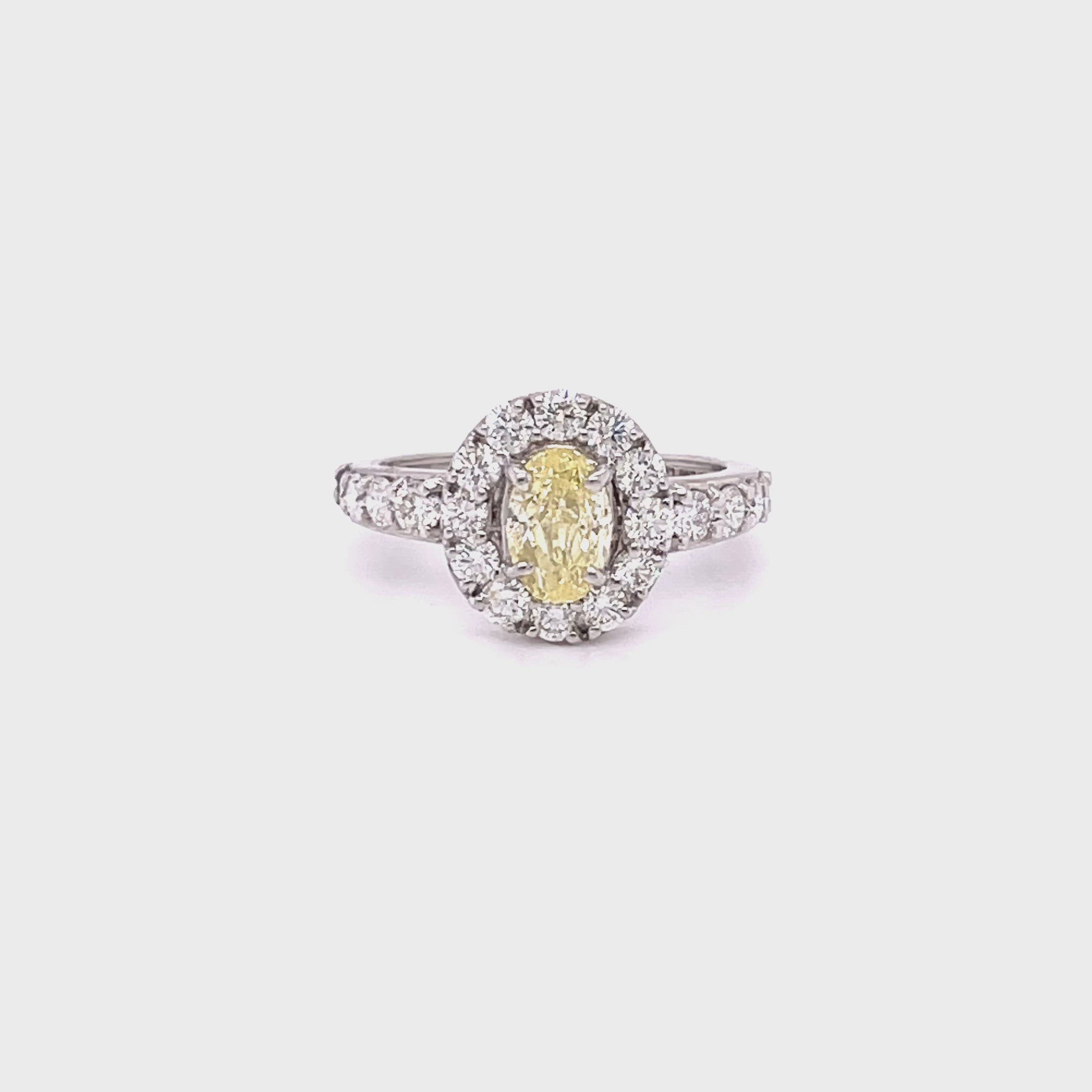 1.01CT FANCY YELLOW OVAL DIAMOND